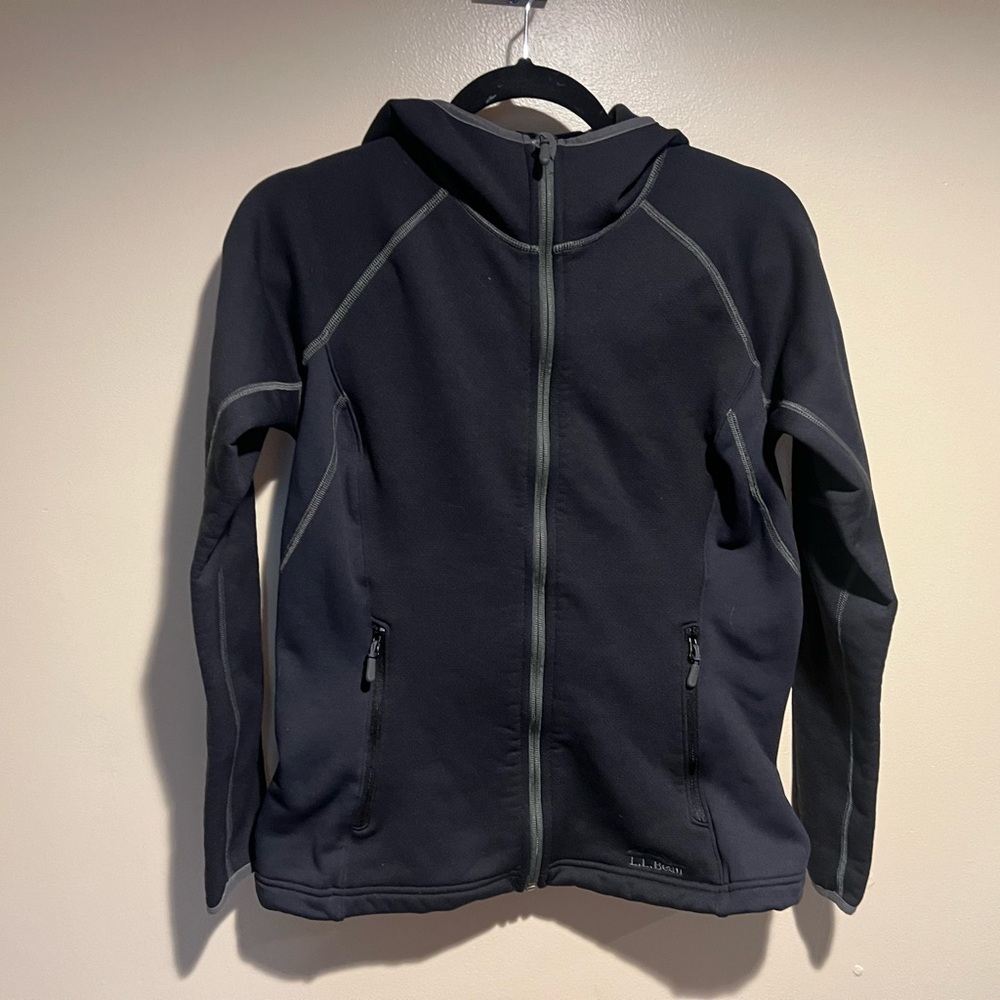 L.L. bean full zip black jacket misses womens small